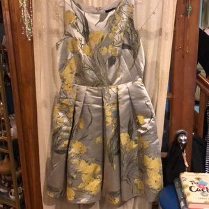 Silver dress with yellow flowers